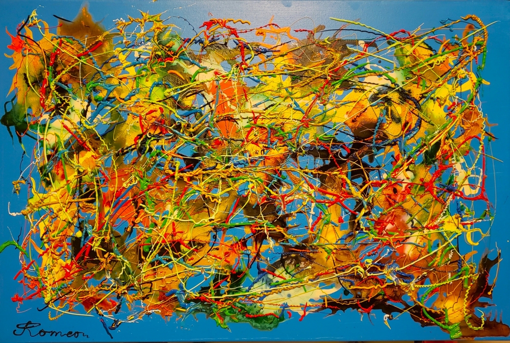 Blue period for artists, Acrylic on canvas, 24x36 inch, SKU 1152 