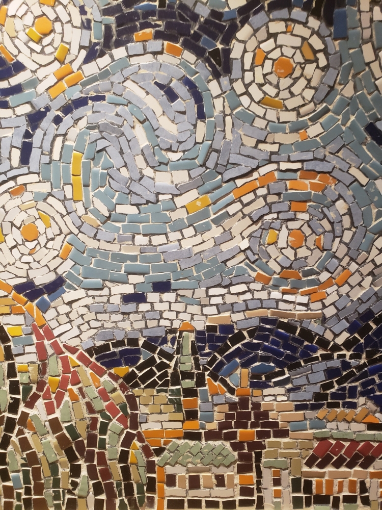 Starry Night, marbel mosaic, inspired from Van Gogh, 24x32  inch 