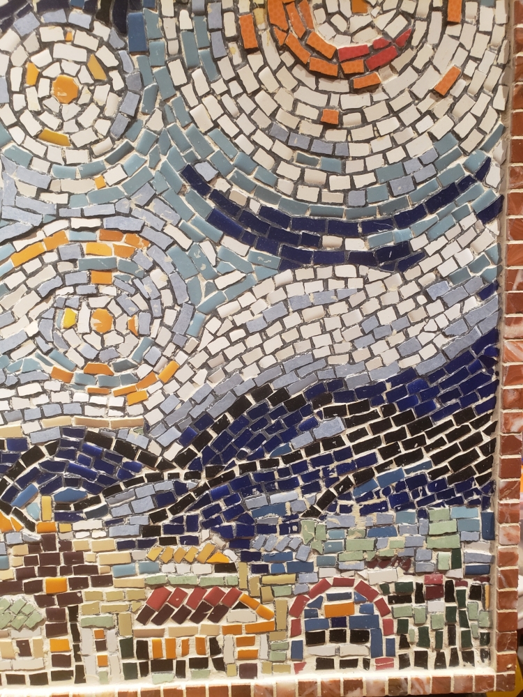 Starry Night, marbel mosaic, inspired from Van Gogh, 24x32  inch 