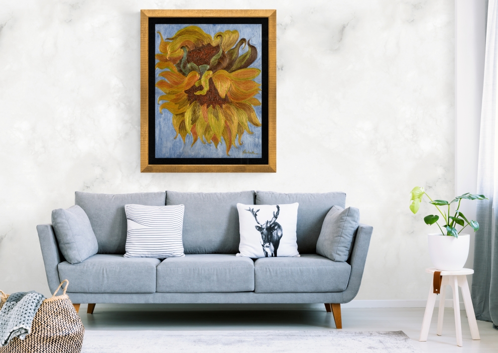 Sunflowers in the wind