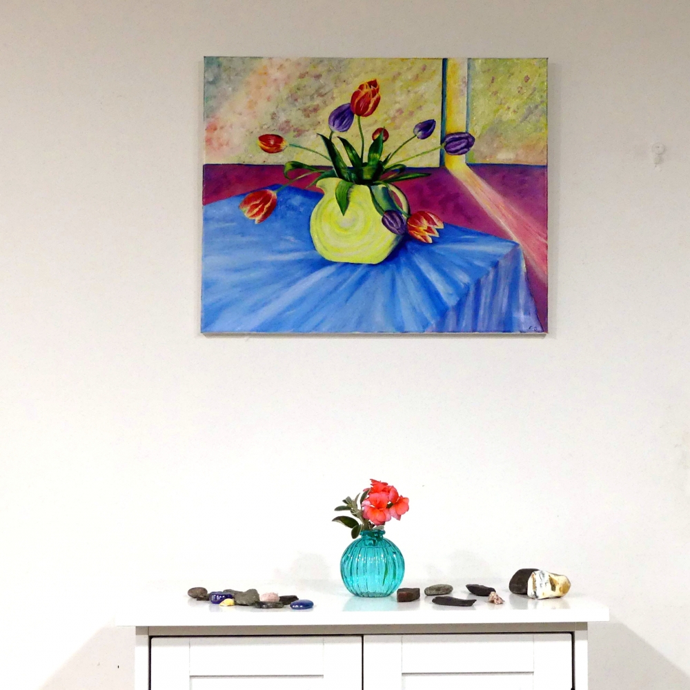 Tulips in Yellow Jug