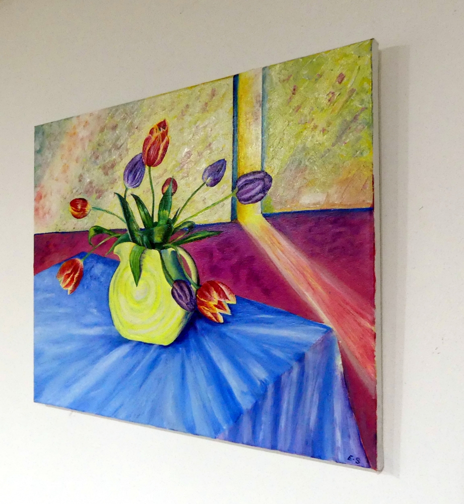 Tulips in Yellow Jug