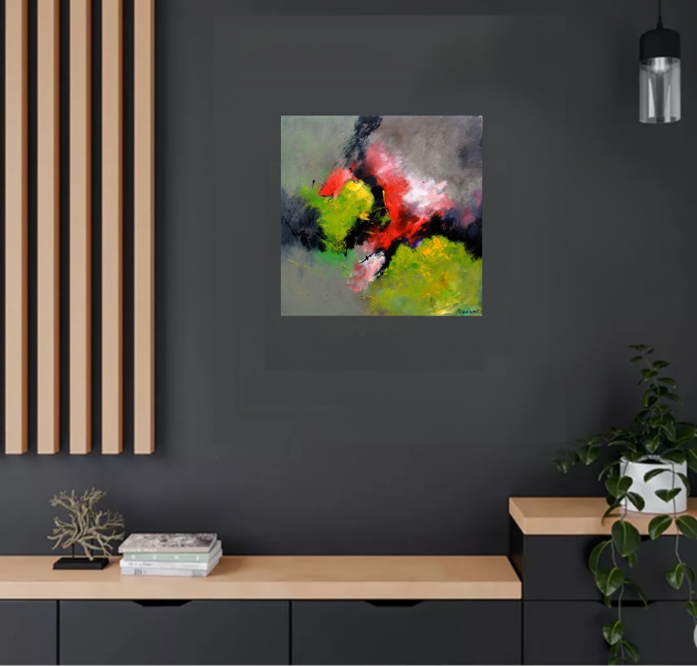 Red flowers in a green field 