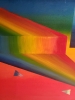 Ascending, descending of rainbow, acrylic on canvas, 25x42x1.5 inch, SKU 1021 