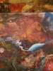 Inside of human cell, DNA, acrylic on canvas, 16x60x1.5 inch, SKU 1041 