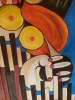 Sound of music, pianista, acrylic on canvas, 18x36x3 inch SKU 1198 