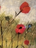 Landscape, poppy seeds, organic bees-wax on plywood , 24X36 inch, SKU 2015