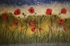Landscape, poppy seeds, organic bees-wax on plywood , 24X36 inch, SKU 2015