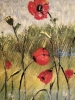 Landscape, poppy seeds, organic bees-wax on plywood , 24X36 inch, SKU 2015