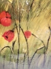Landscape, poppy seeds, organic bees-wax on plywood , 24X36 inch, SKU 2015
