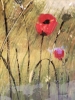 Landscape, poppy seeds, organic bees-wax on plywood , 24X36 inch, SKU 2015