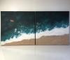 \"Coastal Serenity Diptych\"