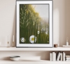 Daisies and fern landscape framed