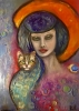 Gentle Power – Mystical Woman and Cat Portrait
