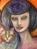 Gentle Power – Mystical Woman and Cat Portrait