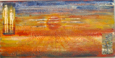 Me, you and sun, organic bees-wax, 24X48 inch, SKU 2019 