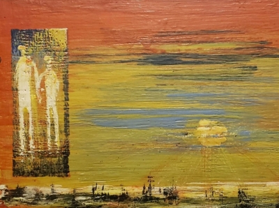 You and me, organic bees wax on board, 24x24 inch SKU 2063
