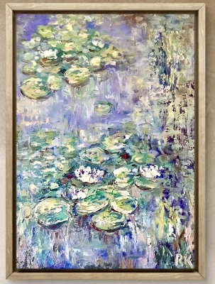Blue Silence in Bloom Original Oil Painting on Canvas
