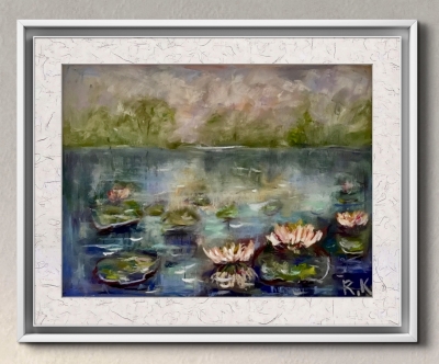 Azure Tranquility – Original Soft Pastel Painting A4
