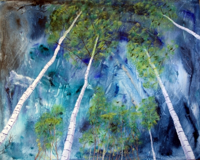 Abstraction of a Birch Forest.