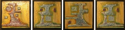 Faraons, and wifes, acrylic, 4 pieces, 12x48 inch, 