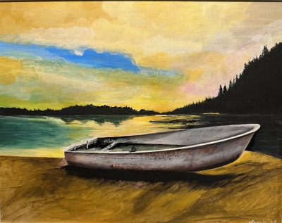 Old white boat