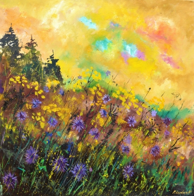Cornflowers at dusk  