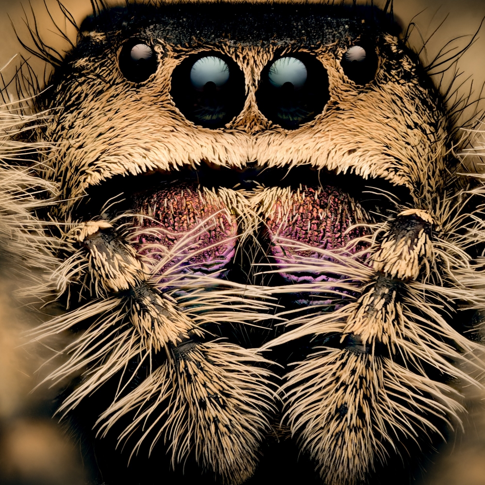 20250124,25 Cercei Phidippus Regius Dos Gardenas — 70 × 50 cm