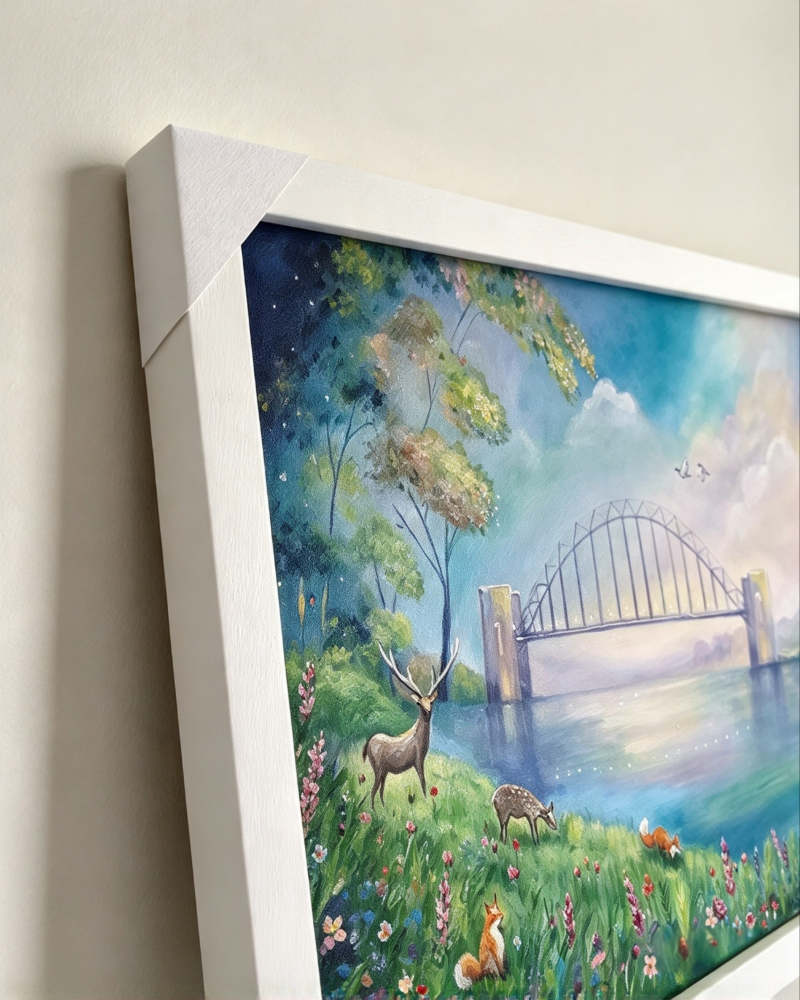 Tyne Bridge and Angel of the north fantasy painting 