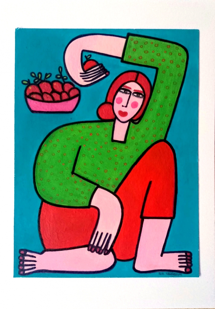 Woman with oranges