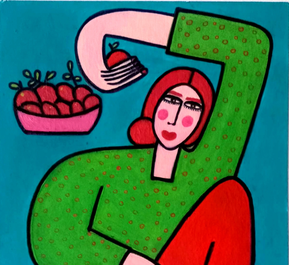 Woman with oranges