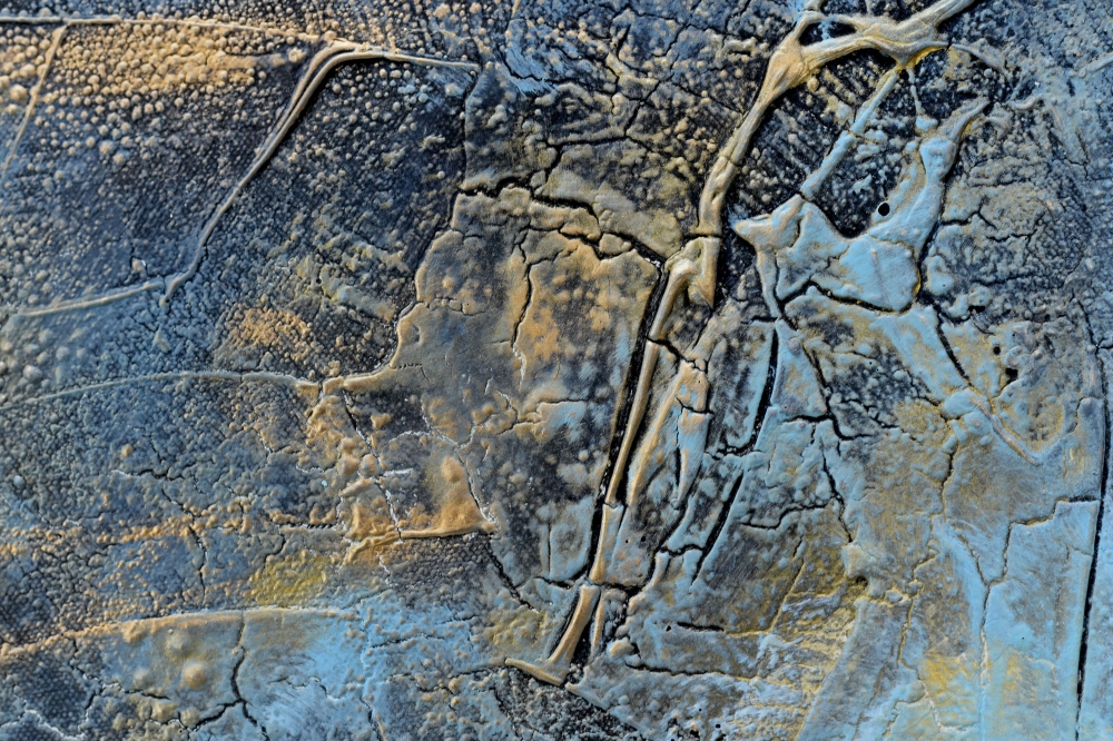 Textured Turquoise & Gold Abstract Painting – Inner Tide