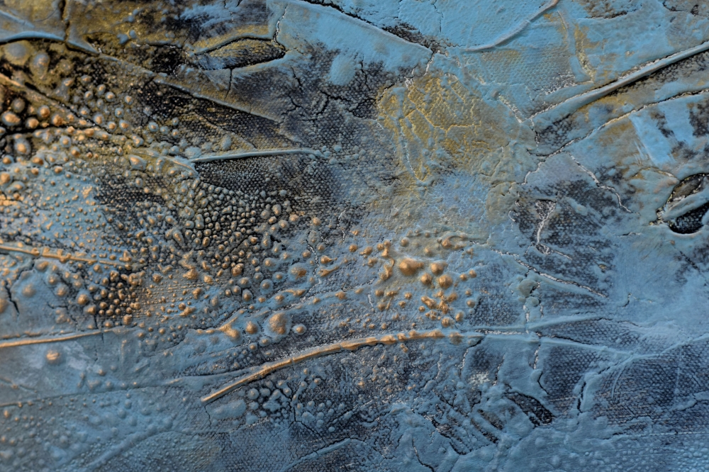 Textured Turquoise & Gold Abstract Painting – Inner Tide