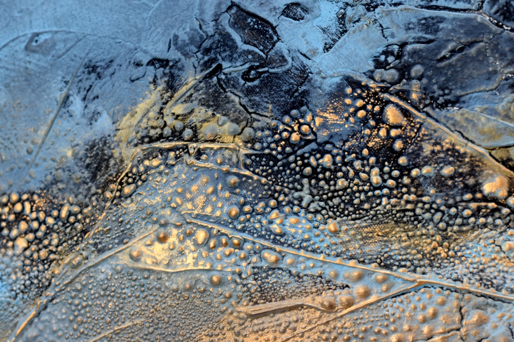 Textured Turquoise & Gold Abstract Painting – Inner Tide