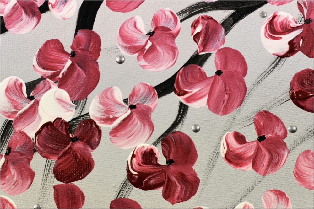 Large Pink Cherry Blossom Painting – Blown Away 