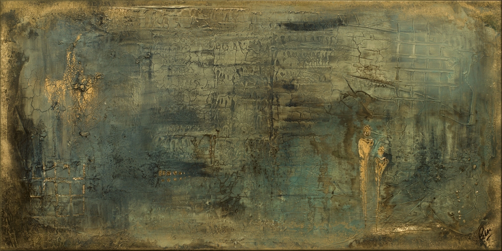 Textured Gold & Earth Abstract Painting – Silent Guardians