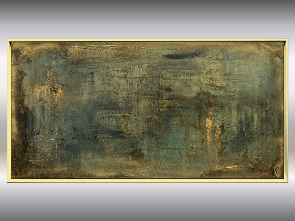 Textured Gold & Earth Abstract Painting – Silent Guardians