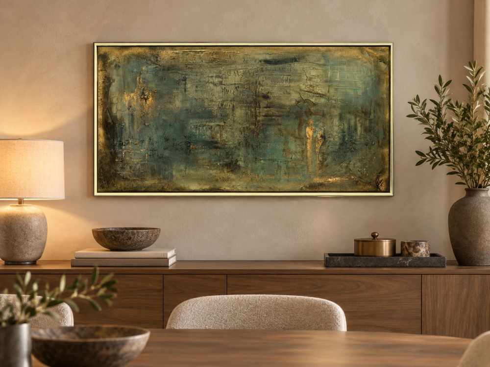 Textured Gold & Earth Abstract Painting – Silent Guardians