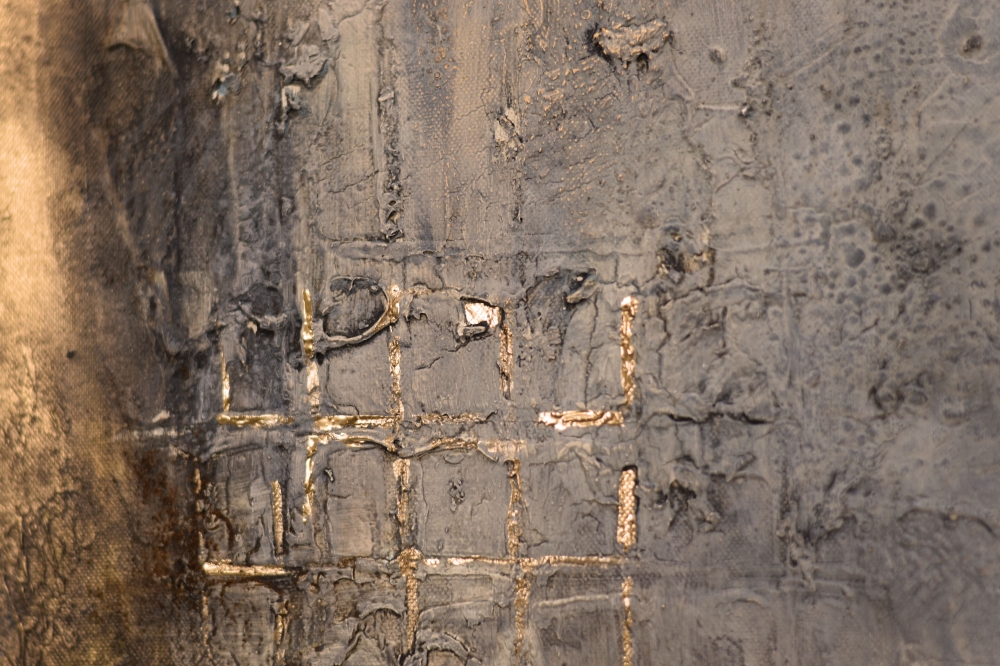 Textured Gold & Earth Abstract Painting – Silent Guardians
