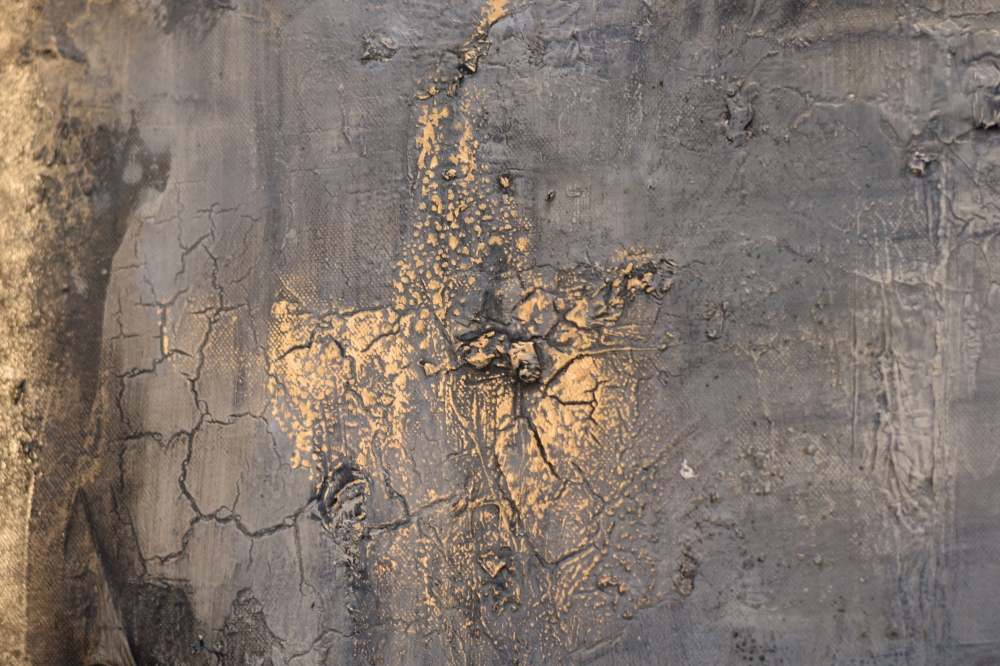 Textured Gold & Earth Abstract Painting – Silent Guardians