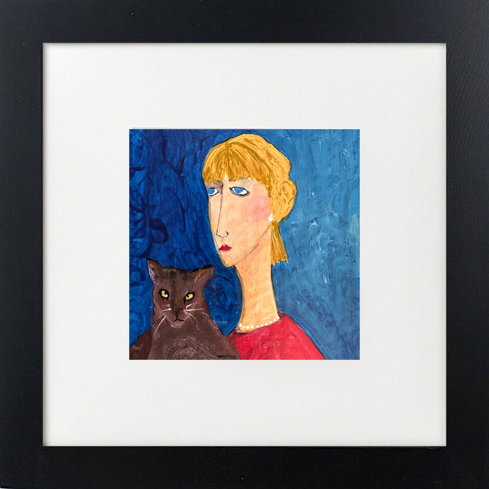 Fed Up Girl with Grumpy Cat framed