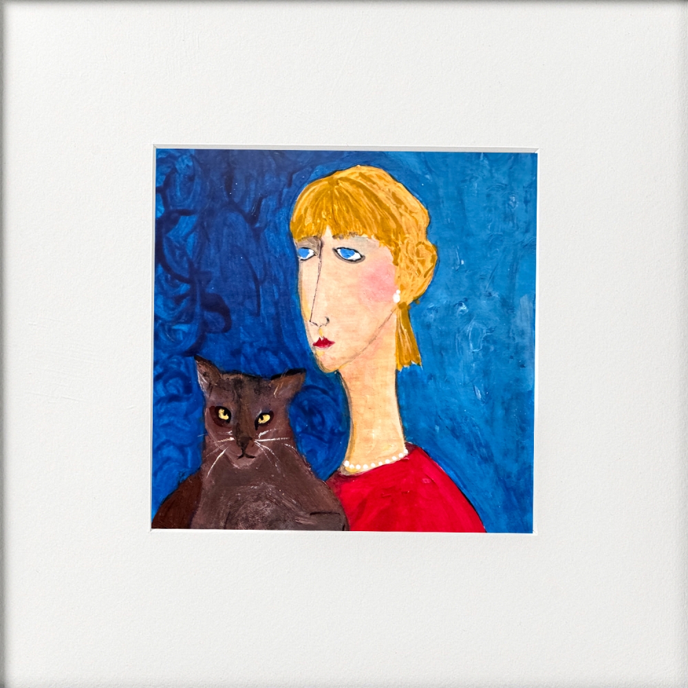 Fed Up Girl with Grumpy Cat framed