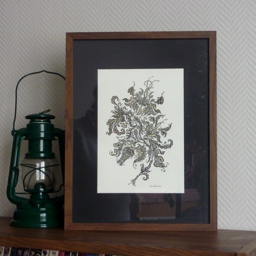 Floral Whispers in Gold and Ink
