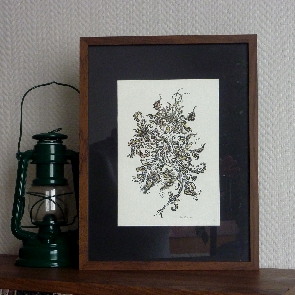 Floral Whispers in Gold and Ink