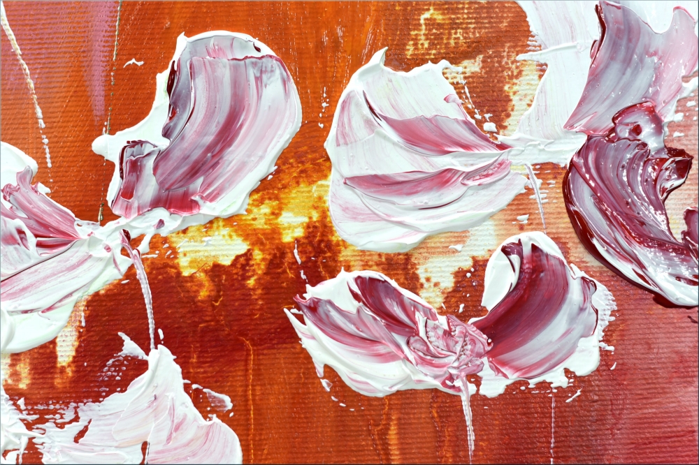 Large Colourful Abstract Flower Painting – Afterglow Field 