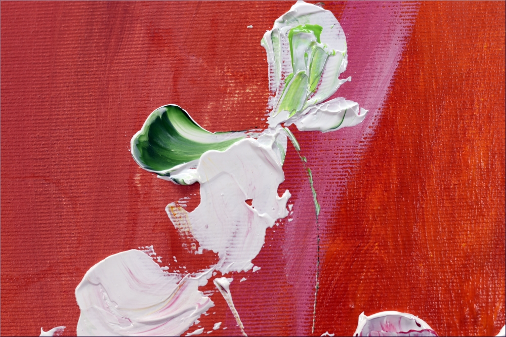 Large Colourful Abstract Flower Painting – Afterglow Field 