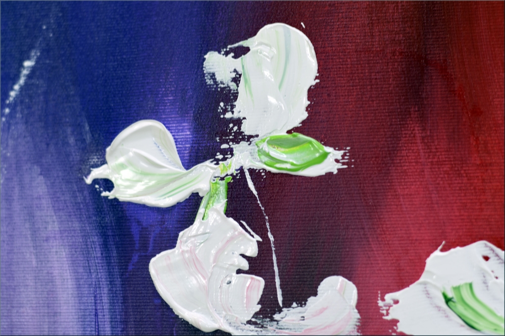 Large Colourful Abstract Flower Painting – Afterglow Field 