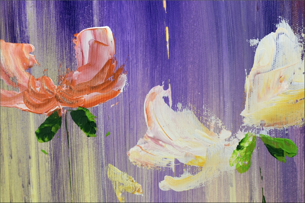 Large Colourful Abstract Flower Painting – Colourful Spring 