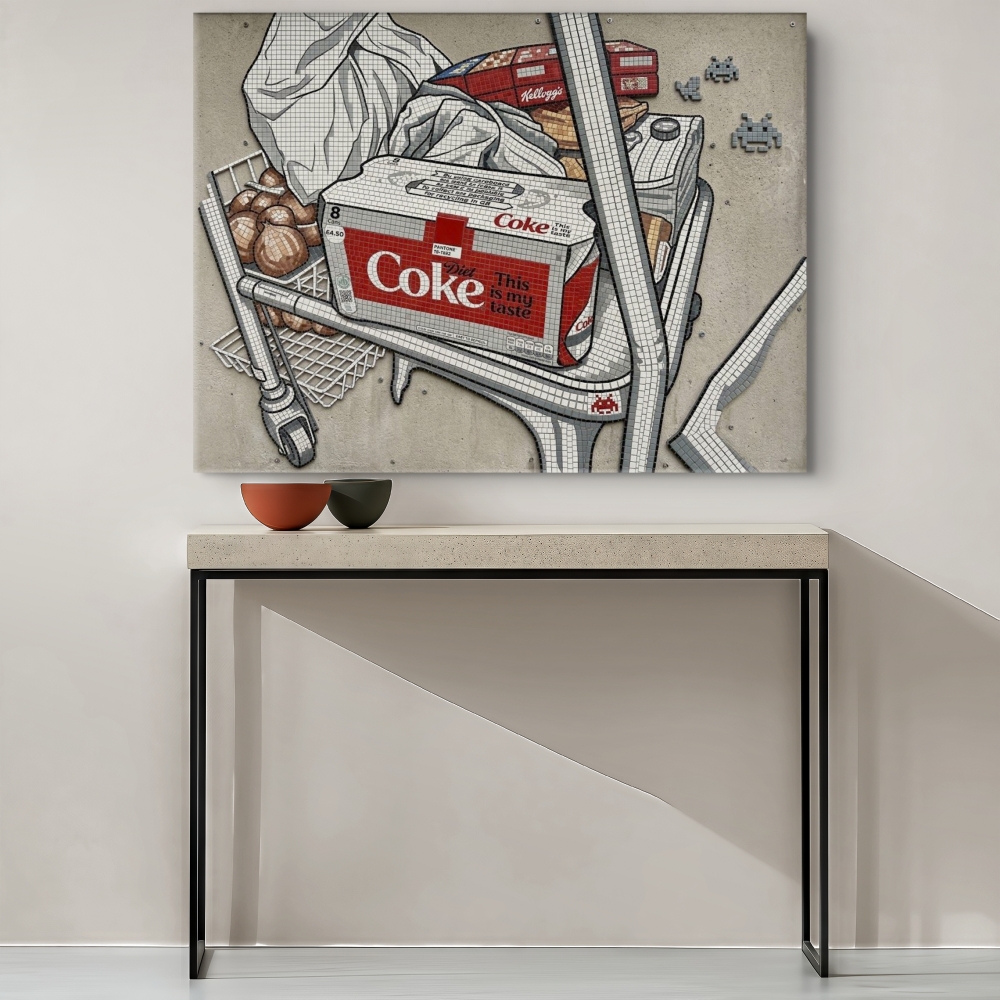 Coke stand invader art