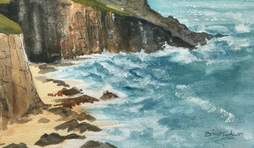 Chuffs flying over Trevose Head in Cornwall